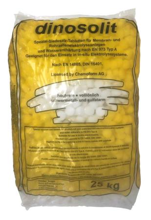 Sůl tabletová DINOSOLIT 25 kg, určeno pro elektrolýzu 